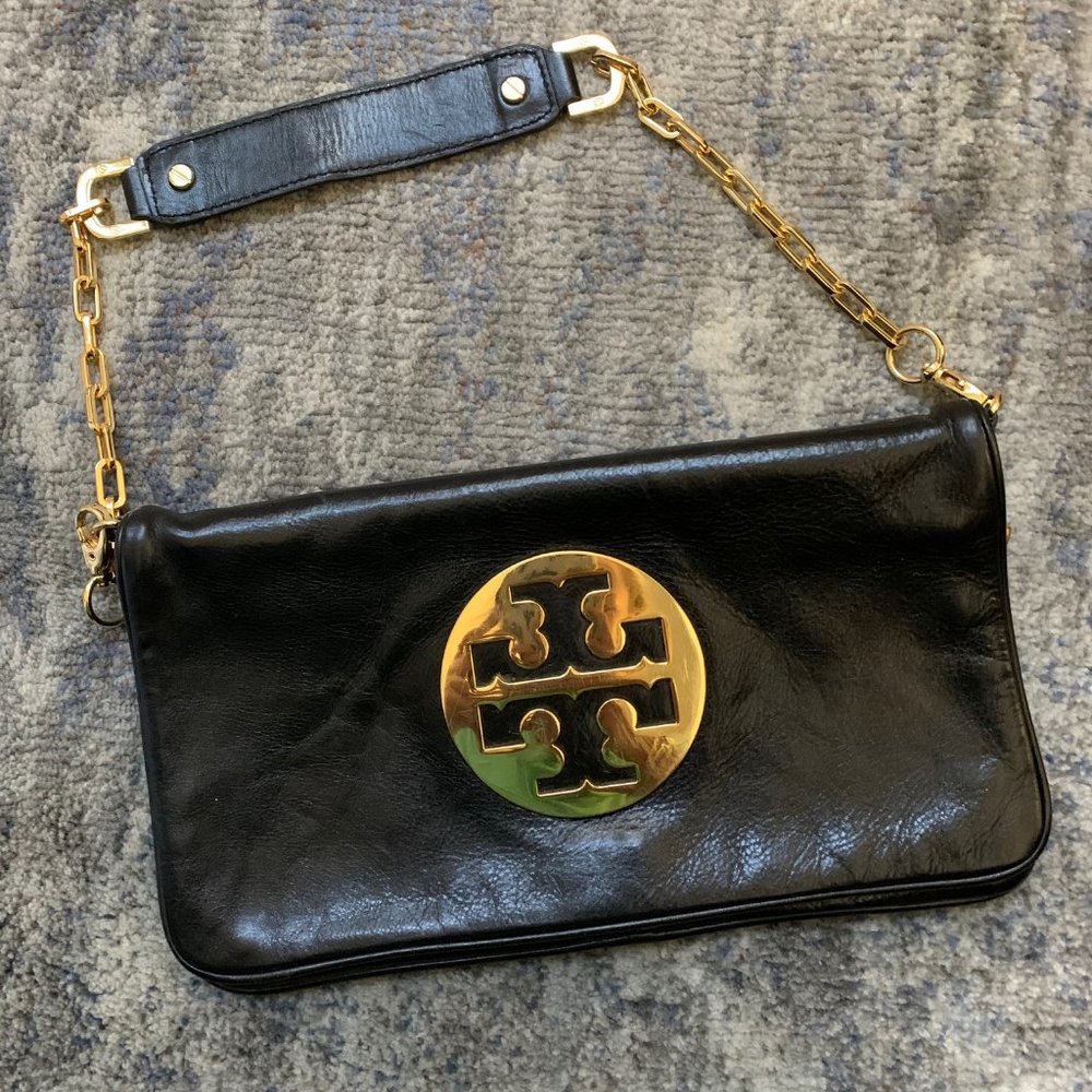 Black Tory Burch Reva Clutch